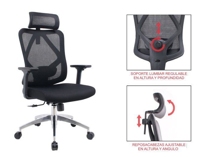 Silla Versa Aluminio - Vistas y Detalles
